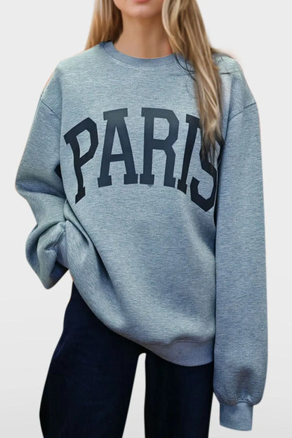 Paris Round Neck Long Sleeve Sweatshirt | Trendy Sweatshirts Outfit Idea for Women by Ro + Ivy | Elevated Basics, Modern Comfort & Style