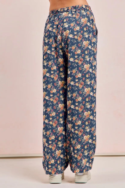 Lightweight Elastic Waist Floral Print Wide Leg Pants | Trendy Pants Outfit Idea for Women by Ro + Ivy | Elevated Basics, Modern Comfort & Style