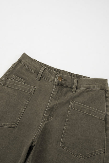 Square Patch Pocket Barrel Jeans
