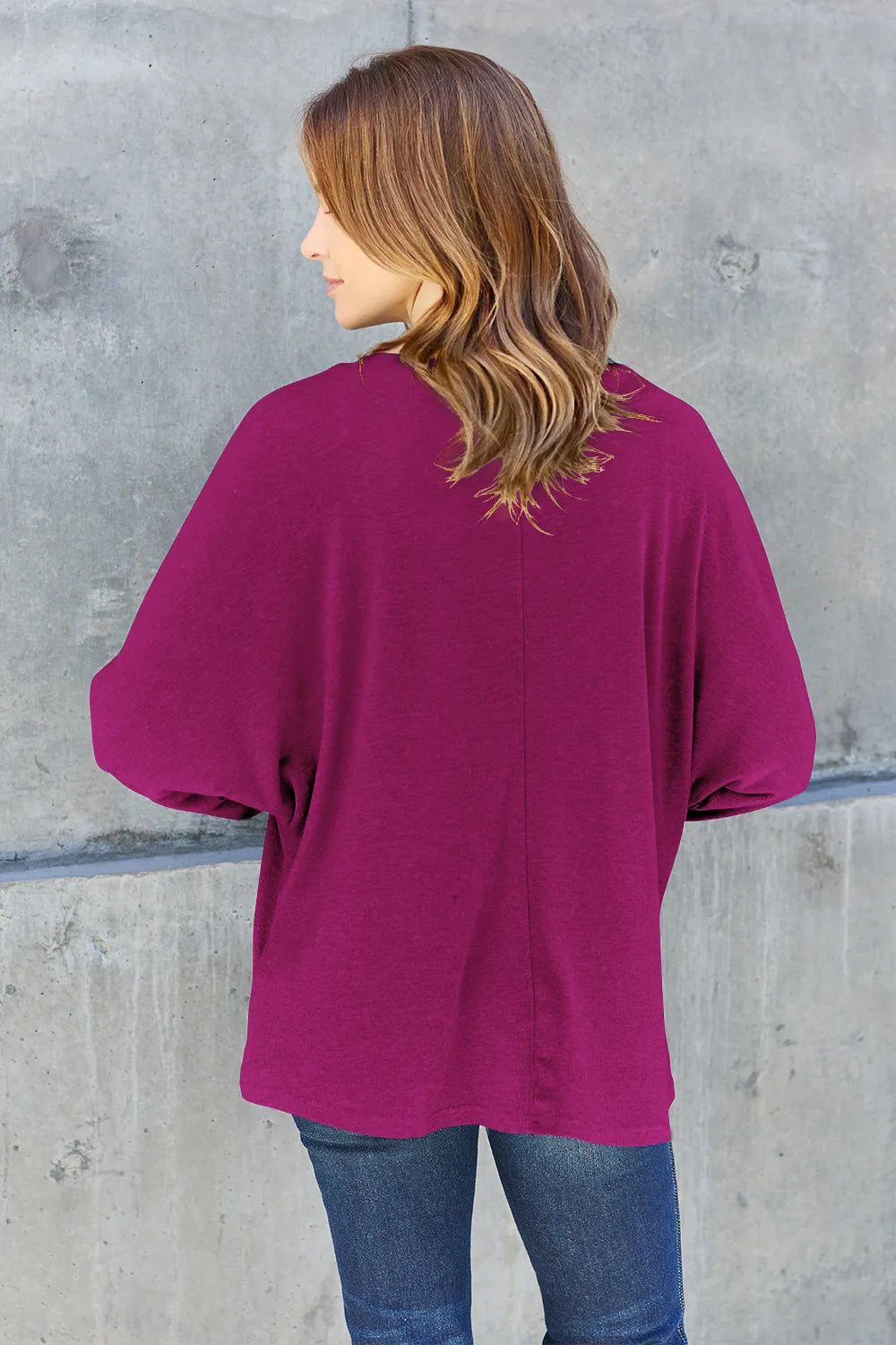 Relaxed Long Sleeve Round Neck Top
