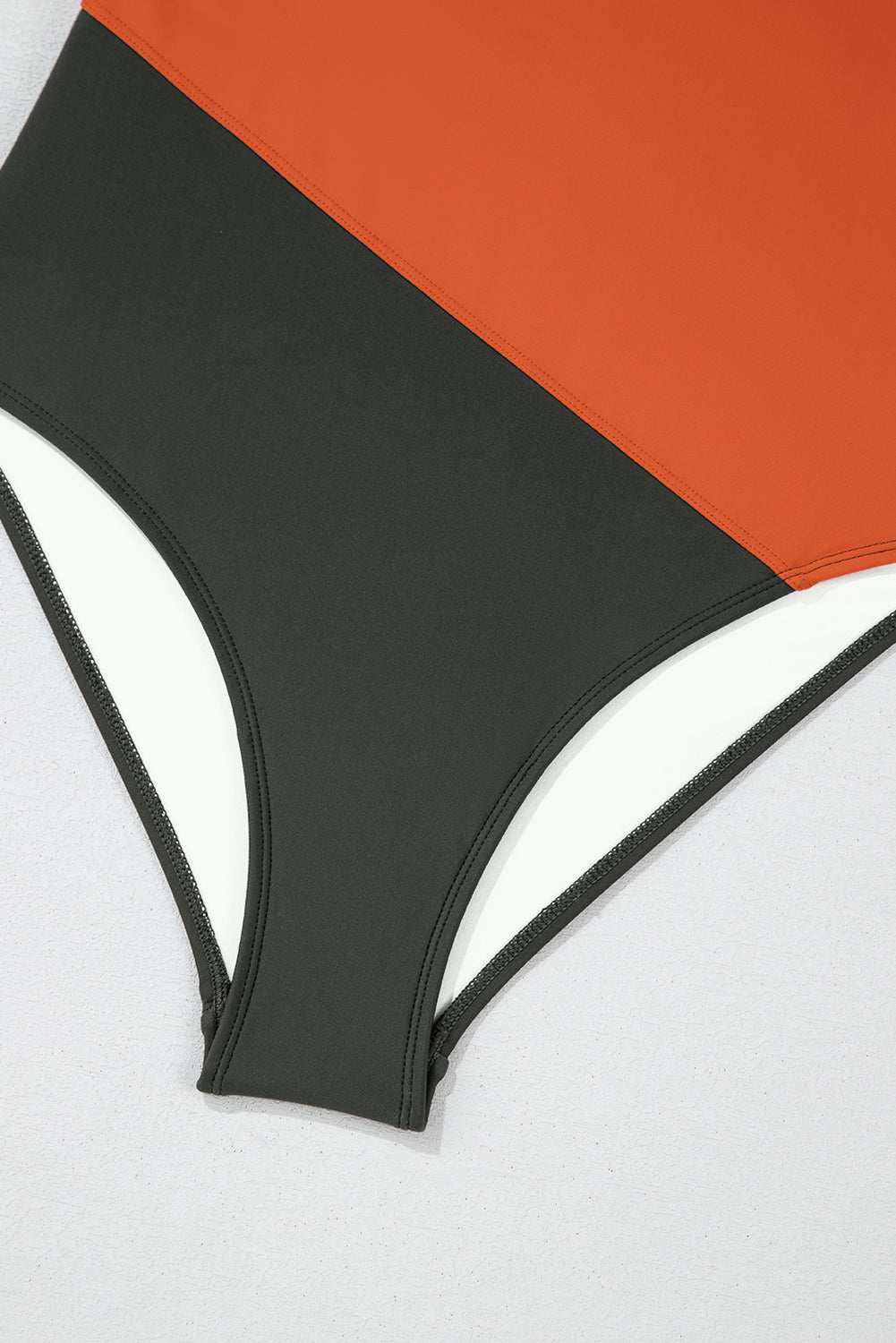 Colorblock Padded Square Neck One-Piece Swimsuit — Modern Silhouette Adjustable Strap Full Coverage - One-Piece Swimsuits