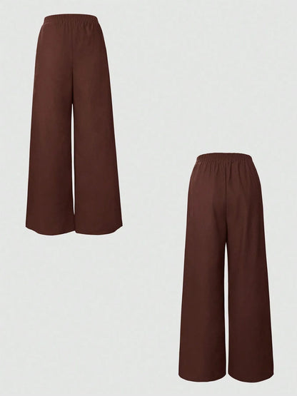 Women's One Button Sleeveless Top and Pants Set - Matching Sets