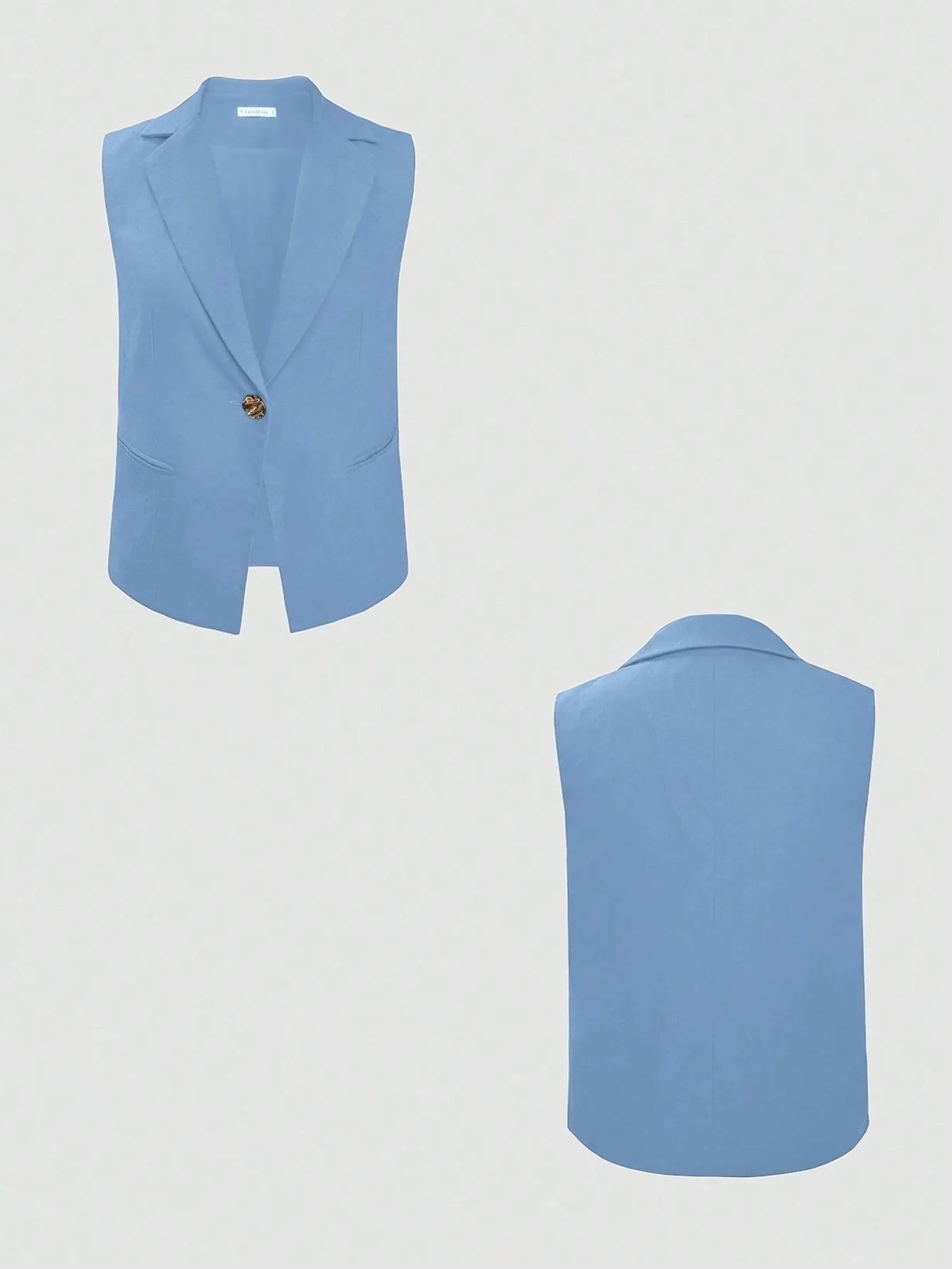 Women's One Button Sleeveless Top and Pants Set - Matching Sets