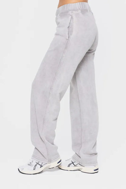 Elastic Waist Cotton Pants With Pockets - Active Pants