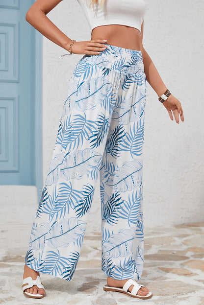 Breezy Waistband Linen Blend Wide Leg Pants — Relaxed Summer Everyday Style - Pants & Culotte