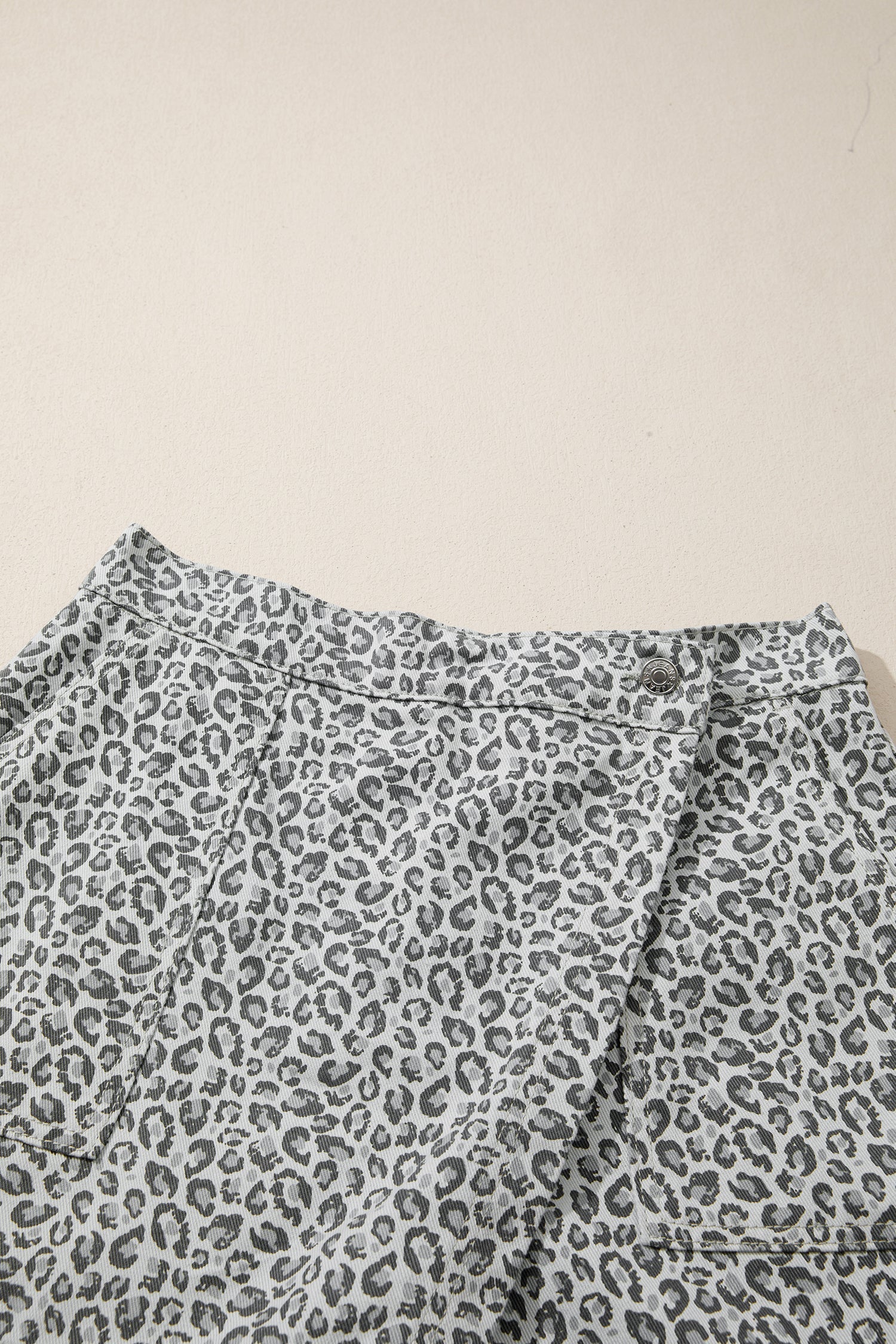 Leopard Print Wrap Front Denim Casual Shorts — Bold Edgy Summer Style - Bottoms/Denim Shorts