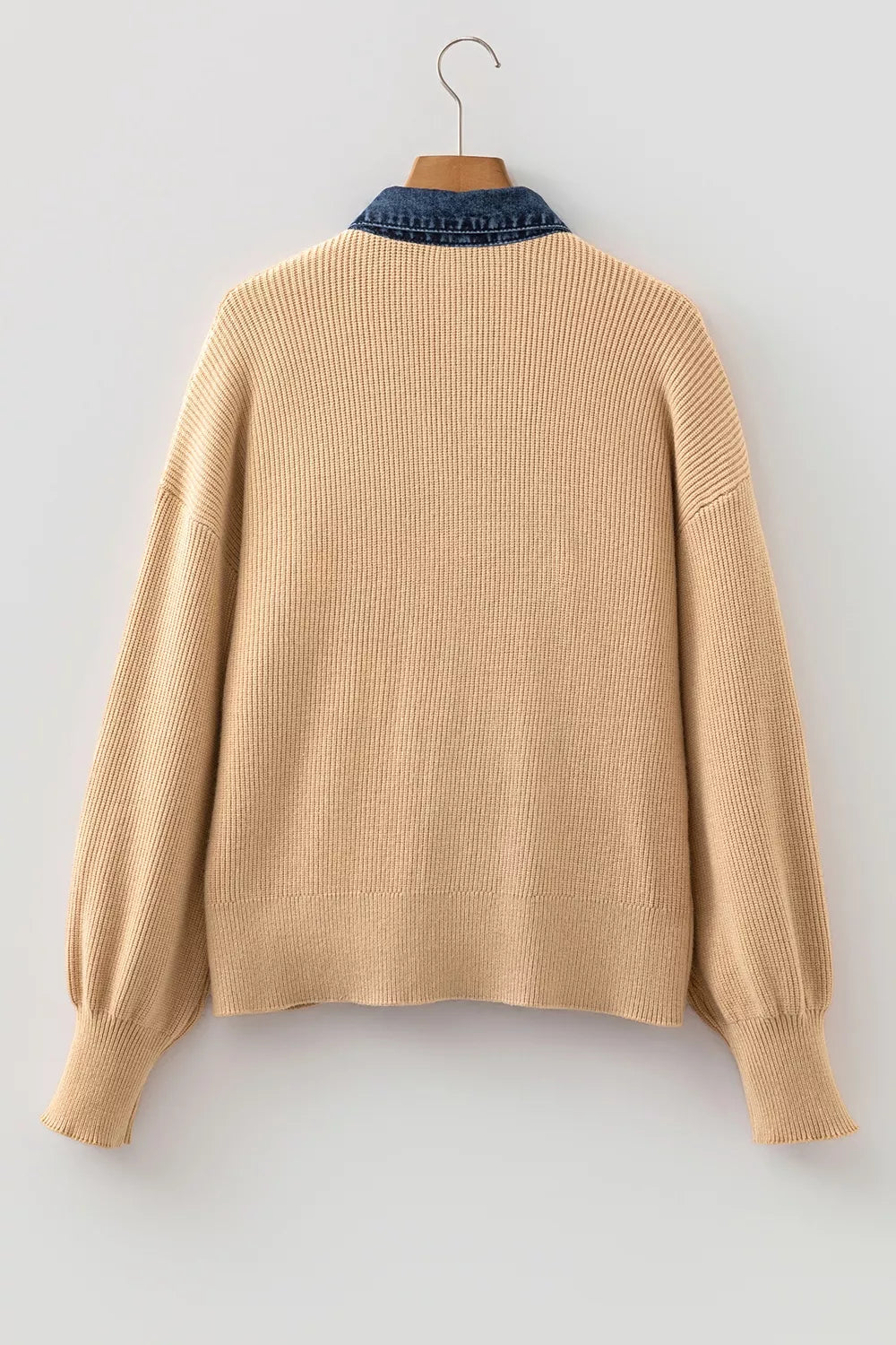 Drop Shoulder Placket Paneling Cardigan