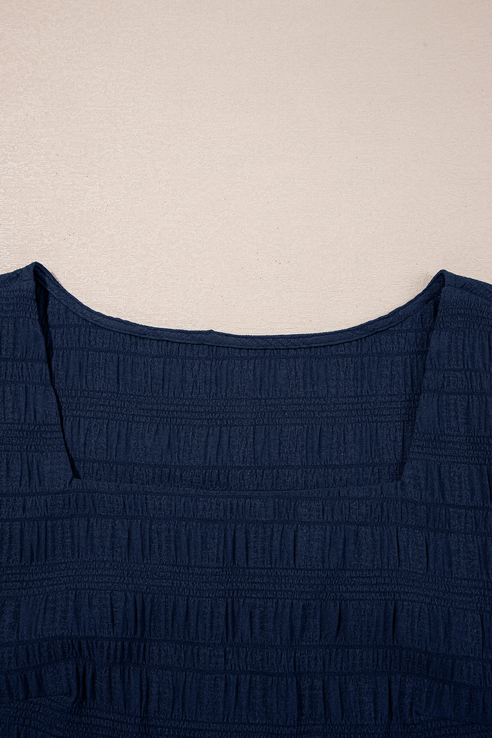 Textured Square Neck Top & Shirred High Waist Shorts Two-Piece Set — Chic Casual Style - Two Piece Sets/Short Sets