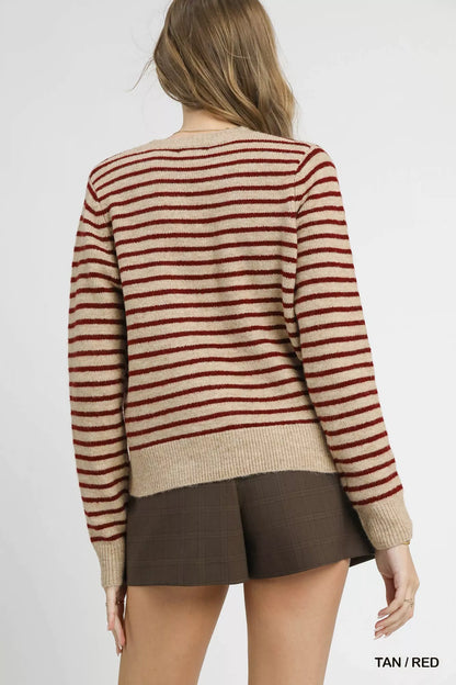 Striped Button-Up Knit Cardigan | Trendy Cardigans Outfit Idea for Women by Ro + Ivy | Elevated Basics, Modern Comfort & Style