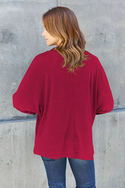 Relaxed Long Sleeve Round Neck Top