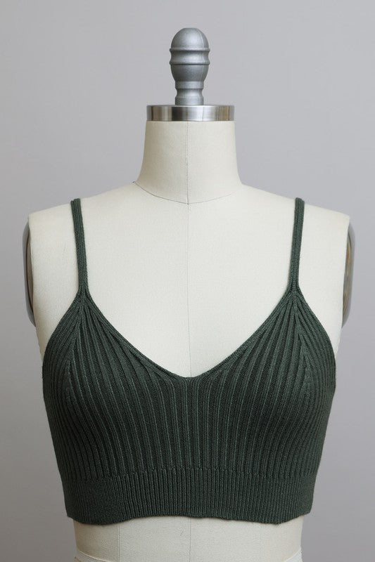 Olive V Neck Ribbed Knit Top | Trendy Tops Outfit Idea for Women by Ro + Ivy | Elevated Basics, Modern Comfort & Style