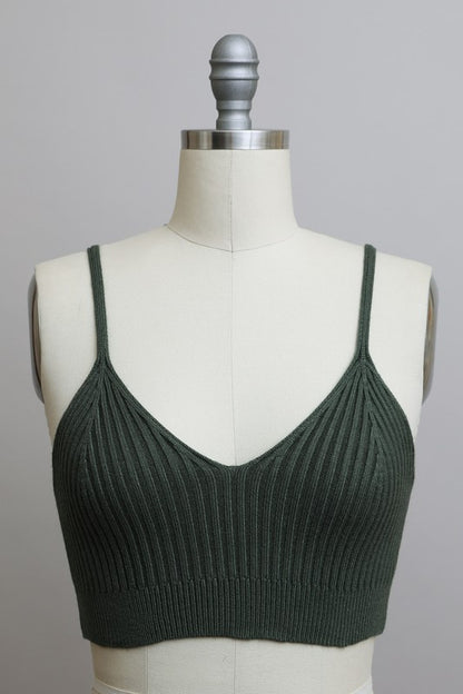 Olive V Neck Ribbed Knit Top | Trendy Tops Outfit Idea for Women by Ro + Ivy | Elevated Basics, Modern Comfort & Style
