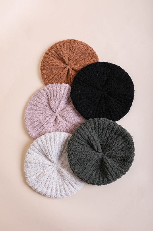 Boucle Rib Knit Beret - Ro + Ivy