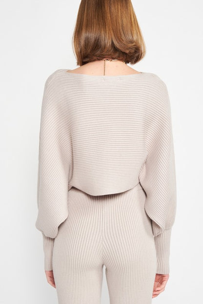 Boat Neck Dolman Sleeves Ribbed Sweater | Trendy Sweaters Outfit Idea for Women by Ro + Ivy | Elevated Basics, Modern Comfort & Style