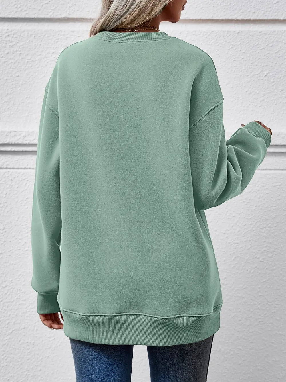 Faceless Gnomes Graphic Drop-Shoulder Sweatshirt