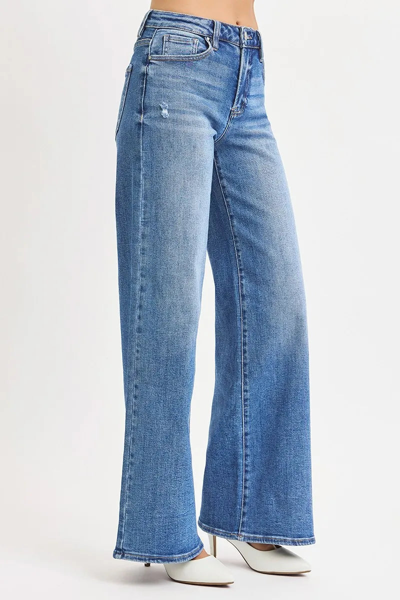 High Rise Wide Leg Jeans - Jeans
