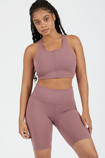 rose Longline Sports Bra | Trendy Sports Bra Outfit Idea for Women by Ro + Ivy | Elevated Basics, Modern Comfort & Style
