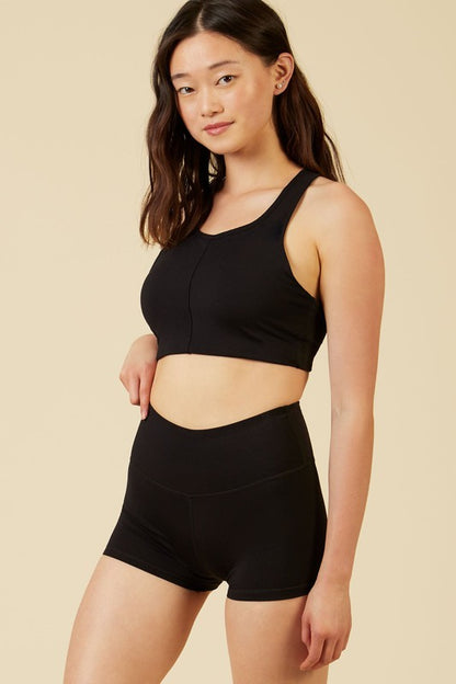 Black Longline Sports Bra | Trendy Sports Bra Outfit Idea for Women by Ro + Ivy | Elevated Basics, Modern Comfort & Style