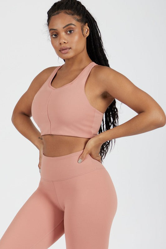 apricot Longline Sports Bra | Trendy Sports Bra Outfit Idea for Women by Ro + Ivy | Elevated Basics, Modern Comfort & Style