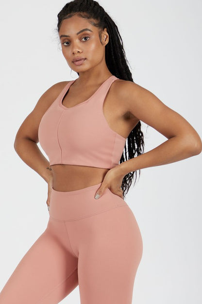 apricot Longline Sports Bra | Trendy Sports Bra Outfit Idea for Women by Ro + Ivy | Elevated Basics, Modern Comfort & Style