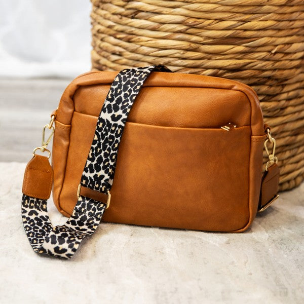 Faux Leather Leopard Strap Crossbody Bag | Trendy Crossbody Bags Outfit Idea for Women by Ro + Ivy | Elevated Basics, Modern Comfort & Style