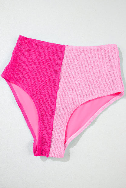 Colorblock Corded Square Neck High Waist Bikini Set — Modern Beach Statement Style - Swimwear/Bikinis