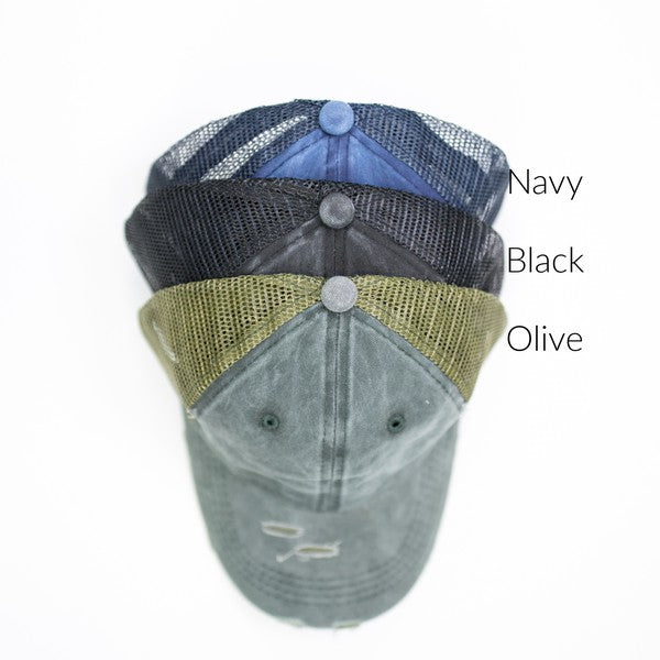 Embroidered "Mama" Messy Bun Trucker Hat | Trendy Trucker Hats Outfit Idea for Women by Ro + Ivy | Elevated Basics, Modern Comfort & Style