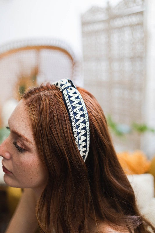 Boho Stitched Knotted Headband - Ro + Ivy