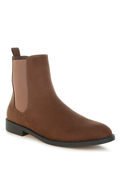 Brown Low Block Heel Chelsea Boots | Trendy Boots Outfit Idea for Women by Ro + Ivy | Elevated Basics, Modern Comfort & Style