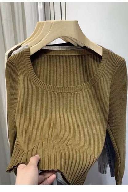 Lightweight Scoop Neck Long Sleeve Ribbed Top | Trendy Tops Outfit Idea for Women by Ro + Ivy | Elevated Basics, Modern Comfort & Style