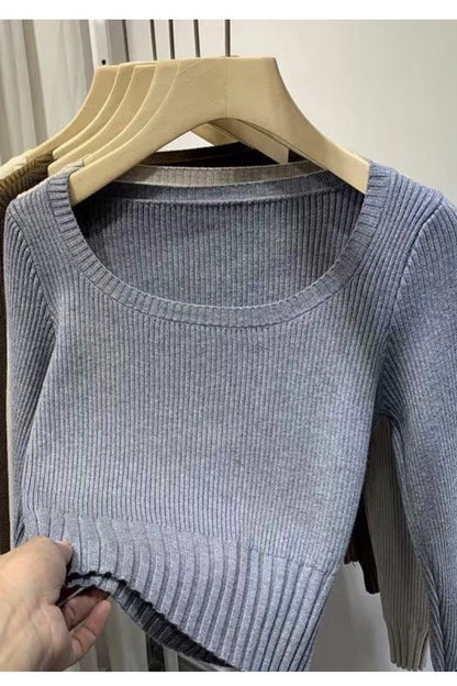 Lightweight Scoop Neck Long Sleeve Ribbed Top | Trendy Tops Outfit Idea for Women by Ro + Ivy | Elevated Basics, Modern Comfort & Style