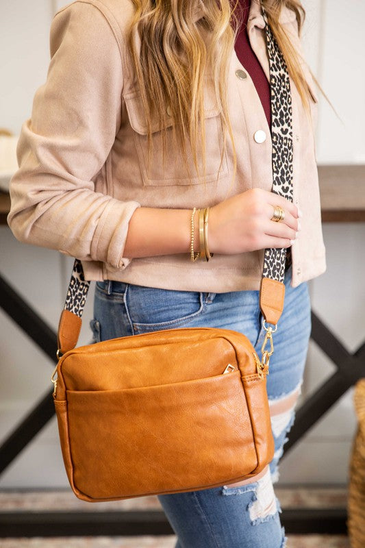 1 Faux Leather Leopard Strap Crossbody Bag | Trendy Crossbody Bags Outfit Idea for Women by Ro + Ivy | Elevated Basics, Modern Comfort & Style