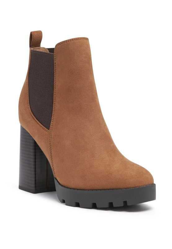 Tan Sonia Block Heel Boots | Trendy Boots Outfit Idea for Women by Ro + Ivy | Elevated Basics, Modern Comfort & Style