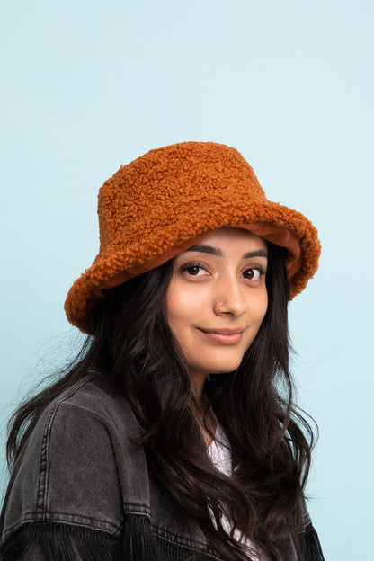 Teddy Suede Combo Reversible Bucket Hat - Ro + Ivy