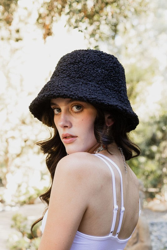 Teddy Suede Combo Reversible Bucket Hat – Black Default outfit idea for women | Ro + Ivy