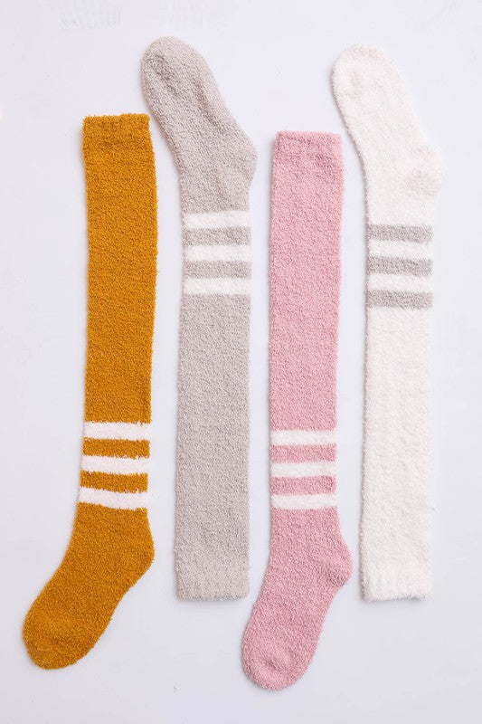 Soft Knee-High Striped Boucle Socks | Trendy Socks Outfit Idea for Women by Ro + Ivy | Elevated Basics, Modern Comfort & Style