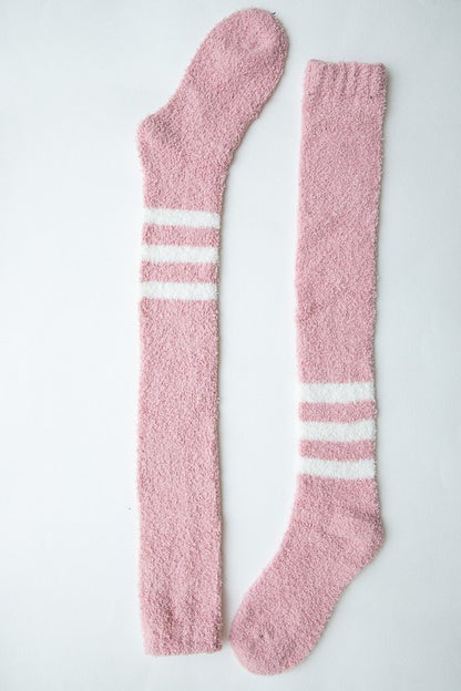 Blush Default Soft Knee-High Striped Boucle Socks | Trendy Socks Outfit Idea for Women by Ro + Ivy | Elevated Basics, Modern Comfort & Style