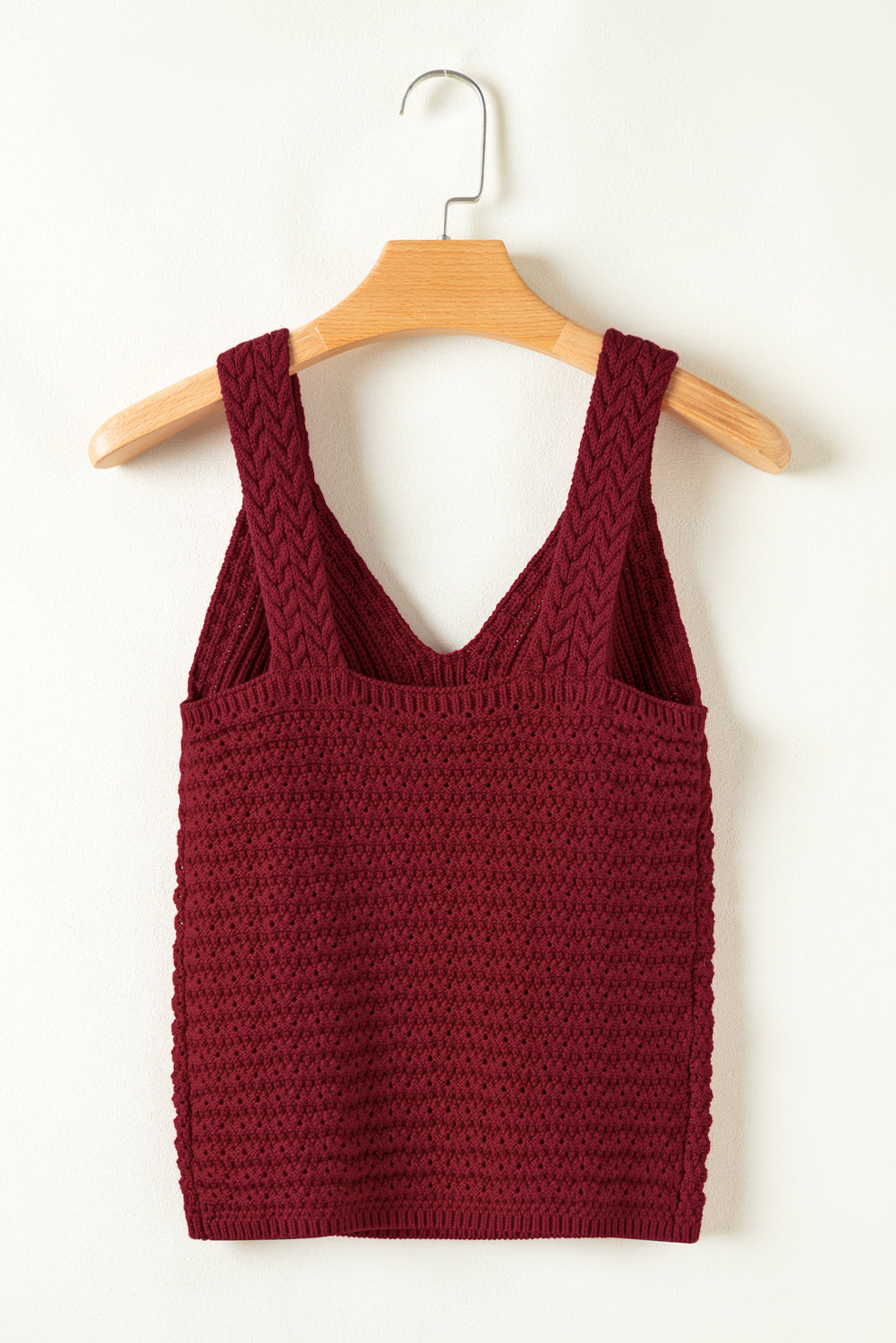 Pointelle Slim Fit Sweater Tank — Sexy Open Knit Everyday Wardrobe Style -