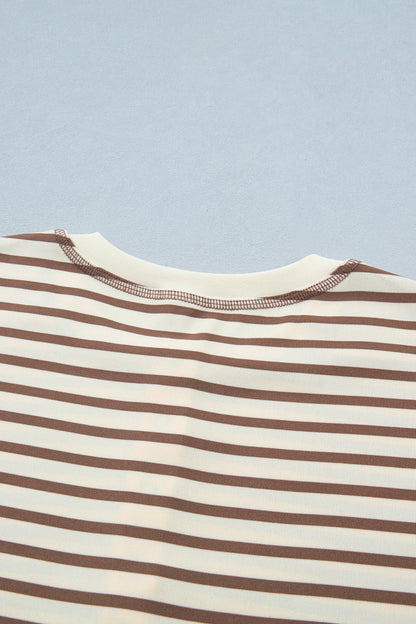 Striped Half Sleeve Round Neck Casual T-Shirt — Classic Comfortable Everyday Style - Tops & Tees