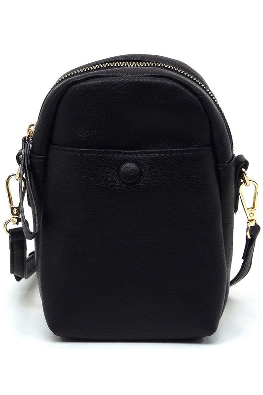 Vegan Leather Front Pocket Mini Crossbody Bag | Trendy Crossbody Bags Outfit Idea for Women by Ro + Ivy | Elevated Basics, Modern Comfort & Style