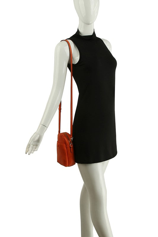 Vegan Leather Front Pocket Mini Crossbody Bag | Trendy Crossbody Bags Outfit Idea for Women by Ro + Ivy | Elevated Basics, Modern Comfort & Style