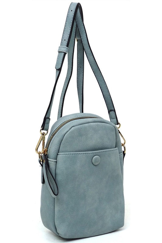 Vegan Leather Front Pocket Mini Crossbody Bag | Trendy Crossbody Bags Outfit Idea for Women by Ro + Ivy | Elevated Basics, Modern Comfort & Style