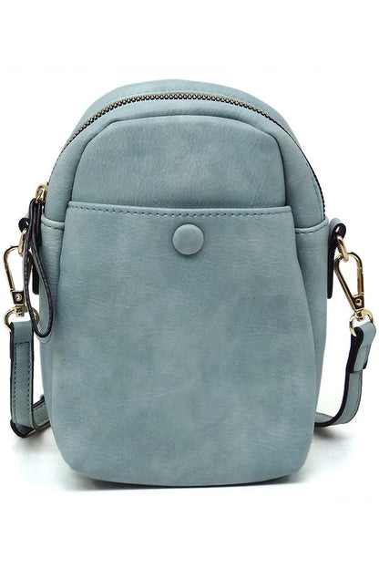 Vegan Leather Front Pocket Mini Crossbody Bag | Trendy Crossbody Bags Outfit Idea for Women by Ro + Ivy | Elevated Basics, Modern Comfort & Style