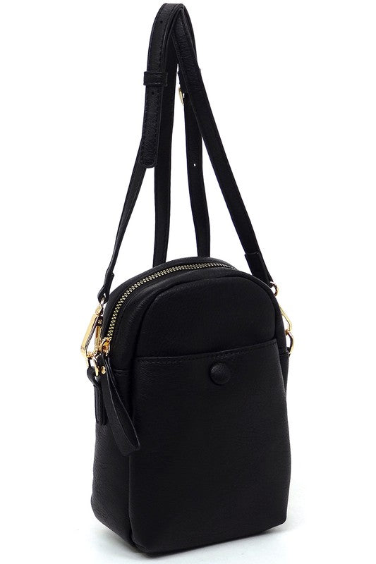 Vegan Leather Front Pocket Mini Crossbody Bag | Trendy Crossbody Bags Outfit Idea for Women by Ro + Ivy | Elevated Basics, Modern Comfort & Style