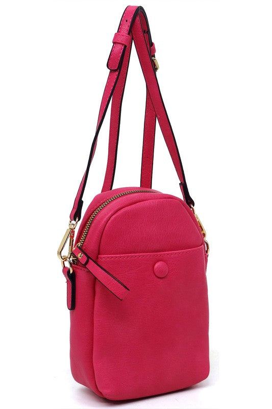 Vegan Leather Front Pocket Mini Crossbody Bag | Trendy Crossbody Bags Outfit Idea for Women by Ro + Ivy | Elevated Basics, Modern Comfort & Style