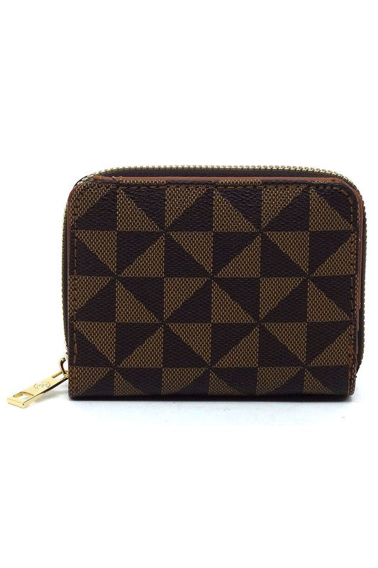 COFFEE TAN one Faux Vegan Leather Monogram Accordion Bi-fold Wallet | Trendy Wallets Outfit Idea for Women by Ro + Ivy | Elevated Basics, Modern Comfort & Style