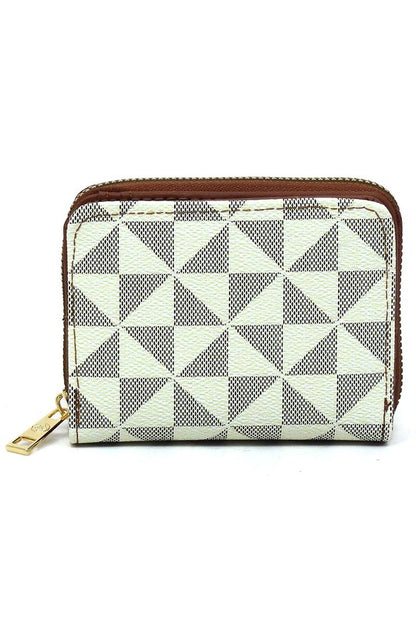 IVORY TAN one Faux Vegan Leather Monogram Accordion Bi-fold Wallet | Trendy Wallets Outfit Idea for Women by Ro + Ivy | Elevated Basics, Modern Comfort & Style