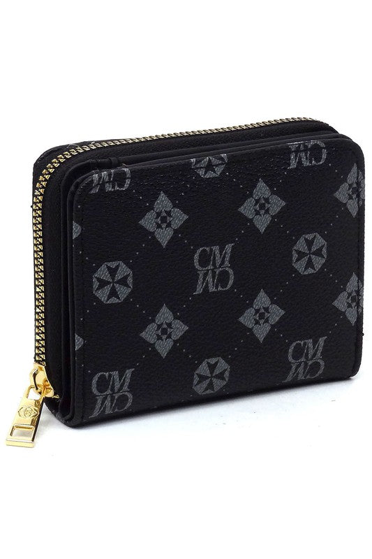 GREY BLACK one Monogram CM Accordion Bi-fold Wallet | Trendy Wallets Outfit Idea for Women by Ro + Ivy | Elevated Basics, Modern Comfort & Style