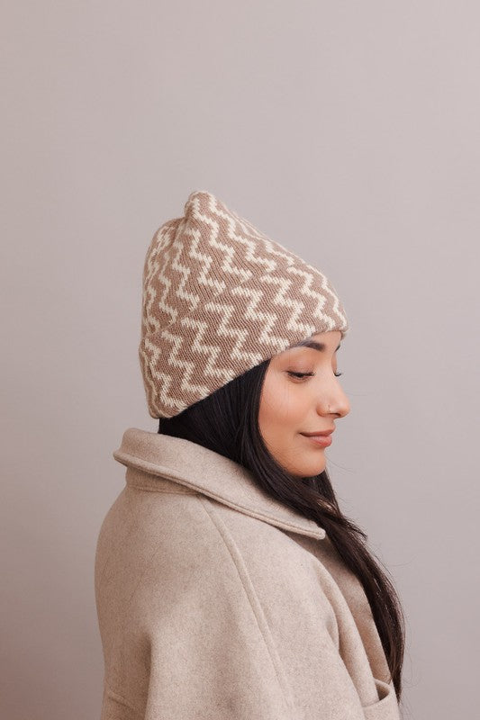 Zigzag Knit Beanie | Trendy Beanies Outfit Idea for Women by Ro + Ivy | Elevated Basics, Modern Comfort & Style