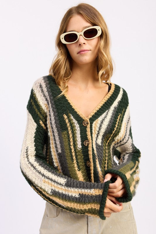 OLIVE COMBO Soft Color Mixed Button Up Cardigan | Trendy Cardigans Outfit Idea for Women by Ro + Ivy | Elevated Basics, Modern Comfort & Style